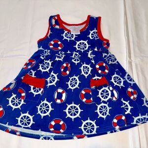 Nautical Blue and Red Kids Dress